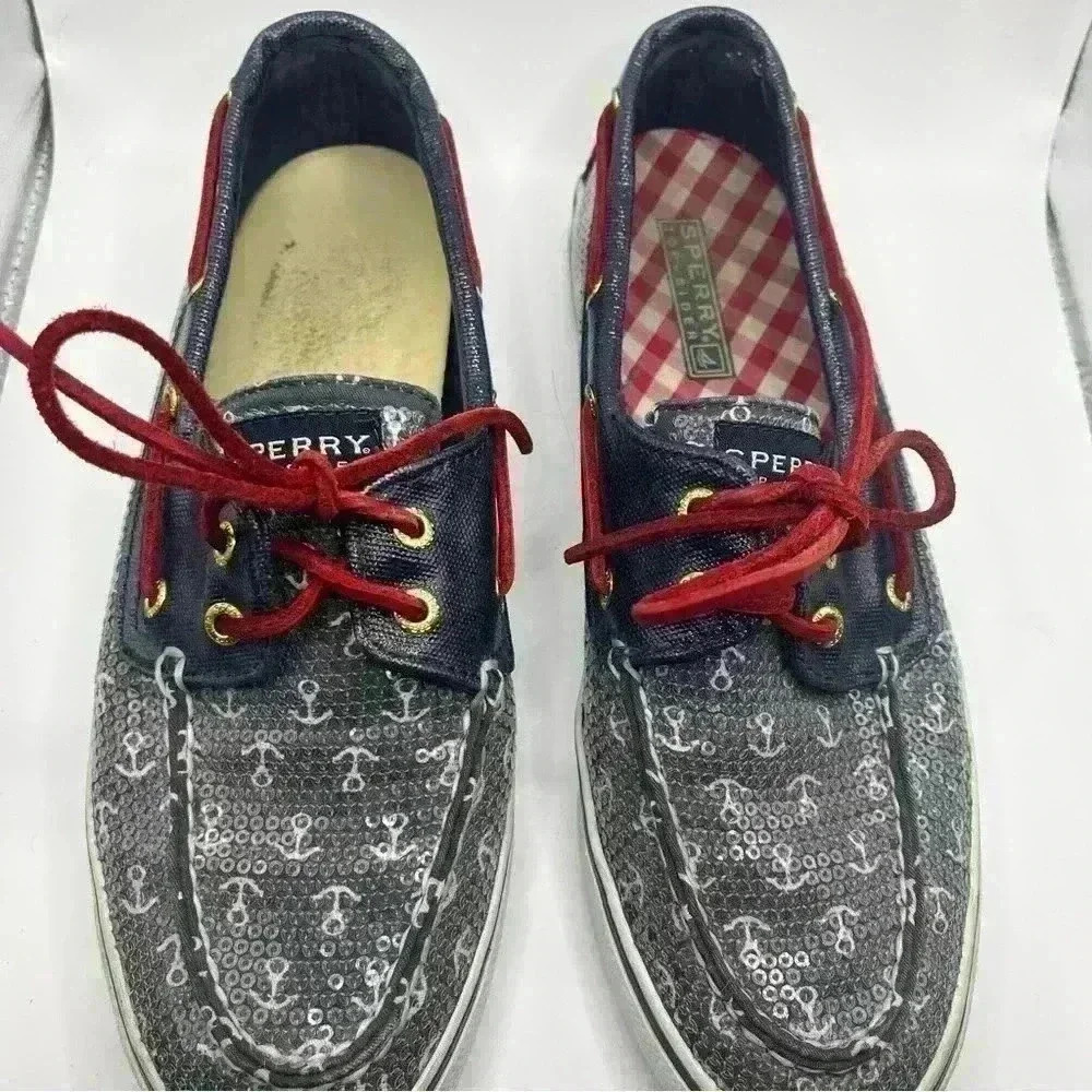 Sperry Top Spider Nautical Shimmer Women’s Boat Shoes size 8